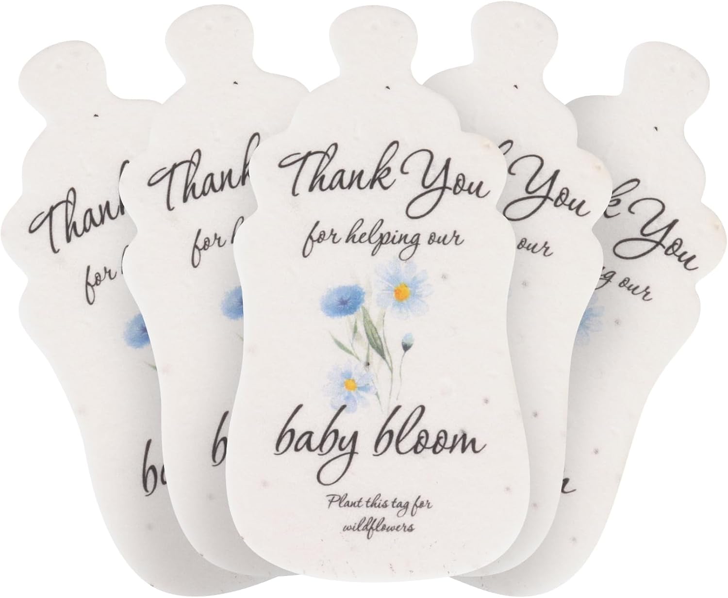 5pcs Blue Baby Bottle Seed Paper with Wildflower Seeds