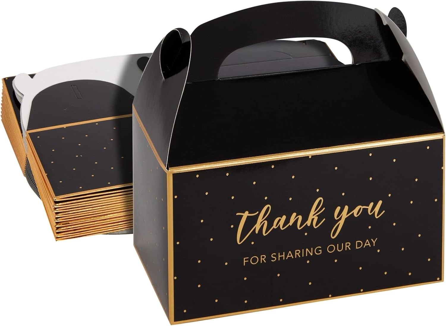 Sparkle and Bash Black Gold Party Favor Boxes 24-Pack