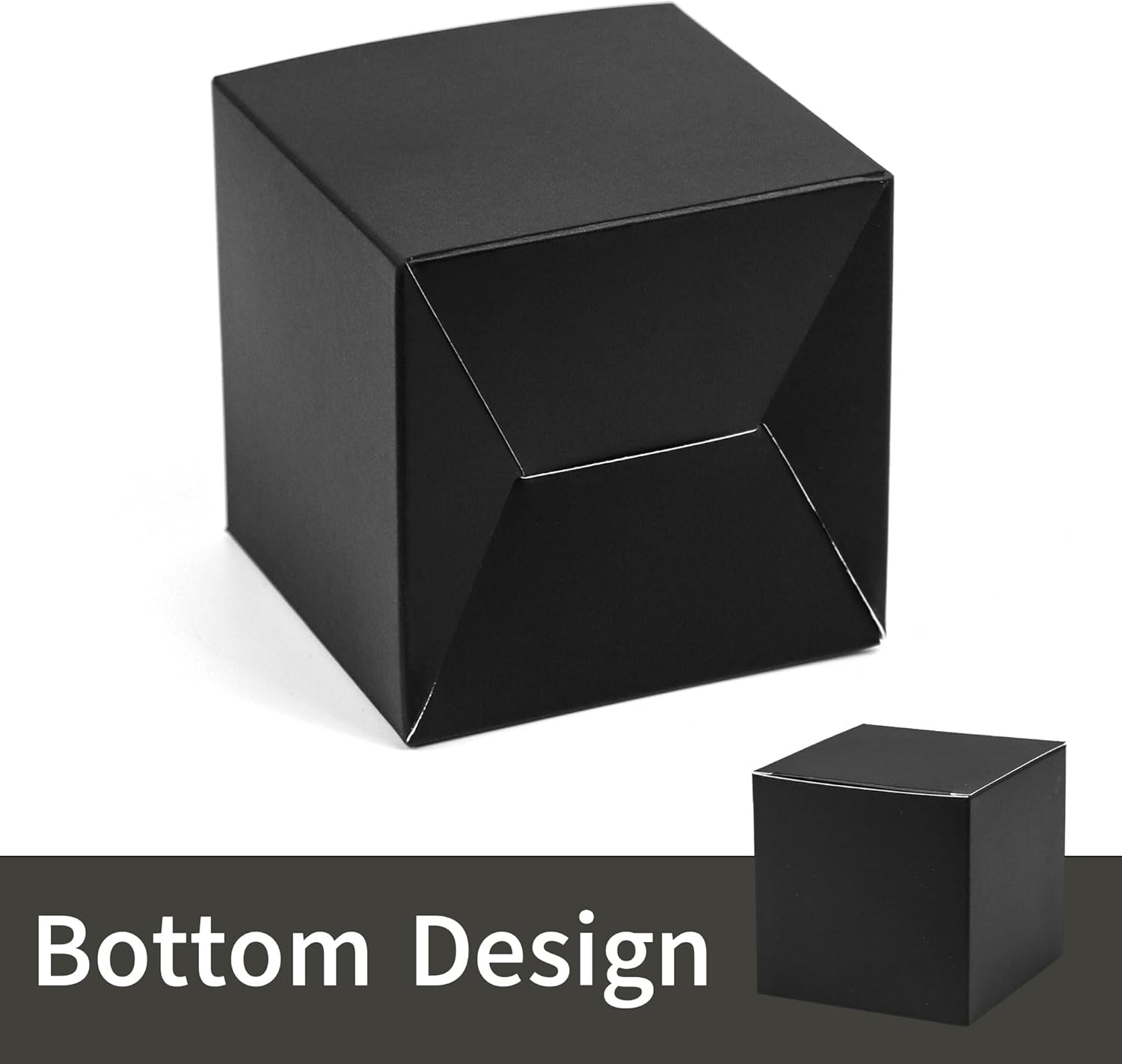 20 Pack Small Square Black Gift Boxes with Lids for Wrapping