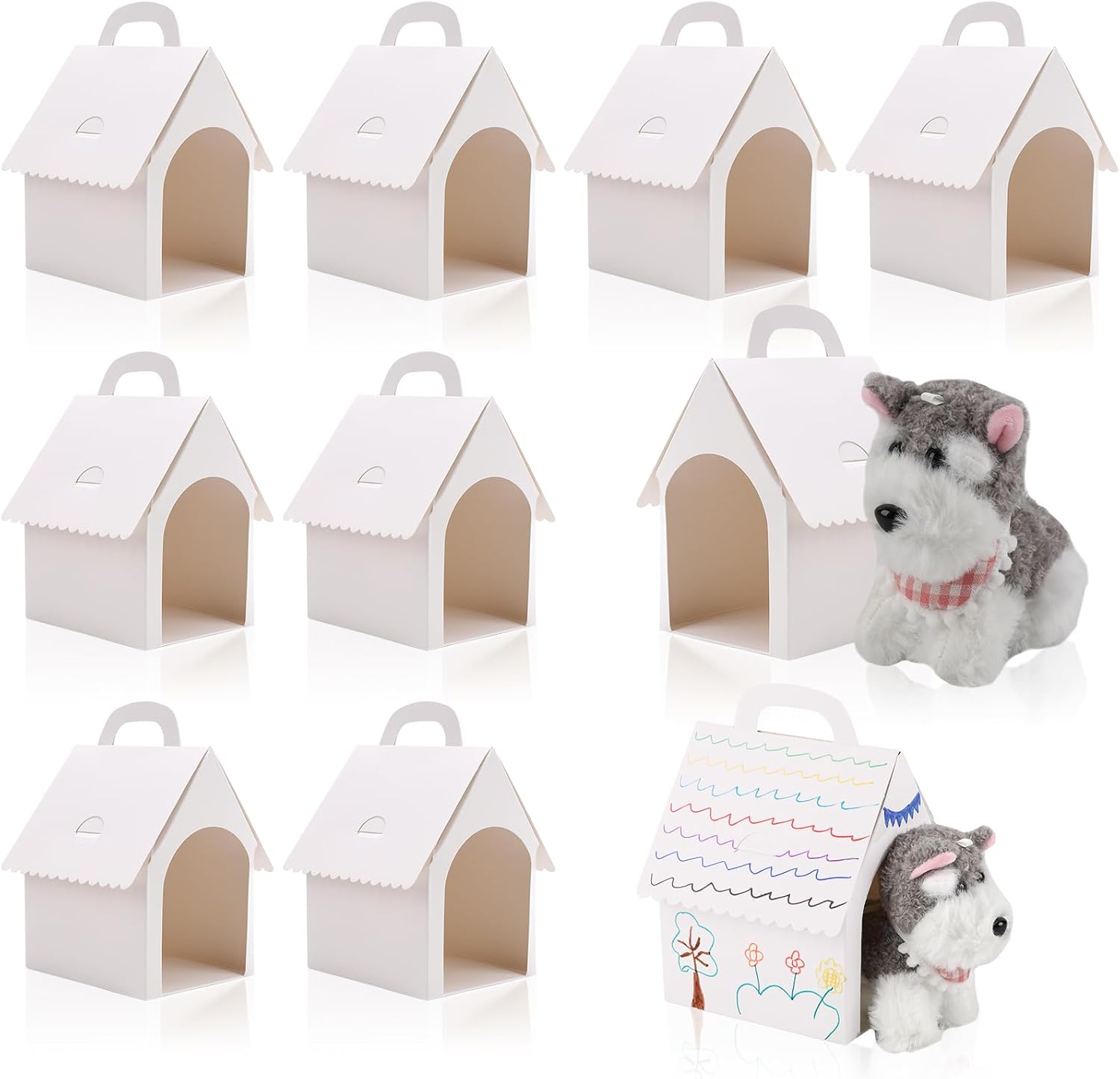 30 Pcs White Dog House Treat Gift Boxes for Parties
