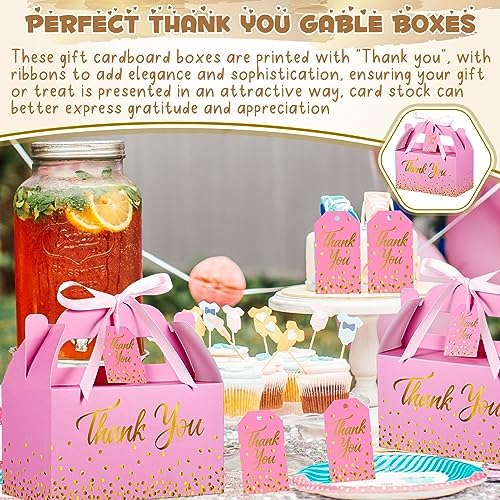 Qilery 24 Thank You Treat Boxes with Card and Ribbon