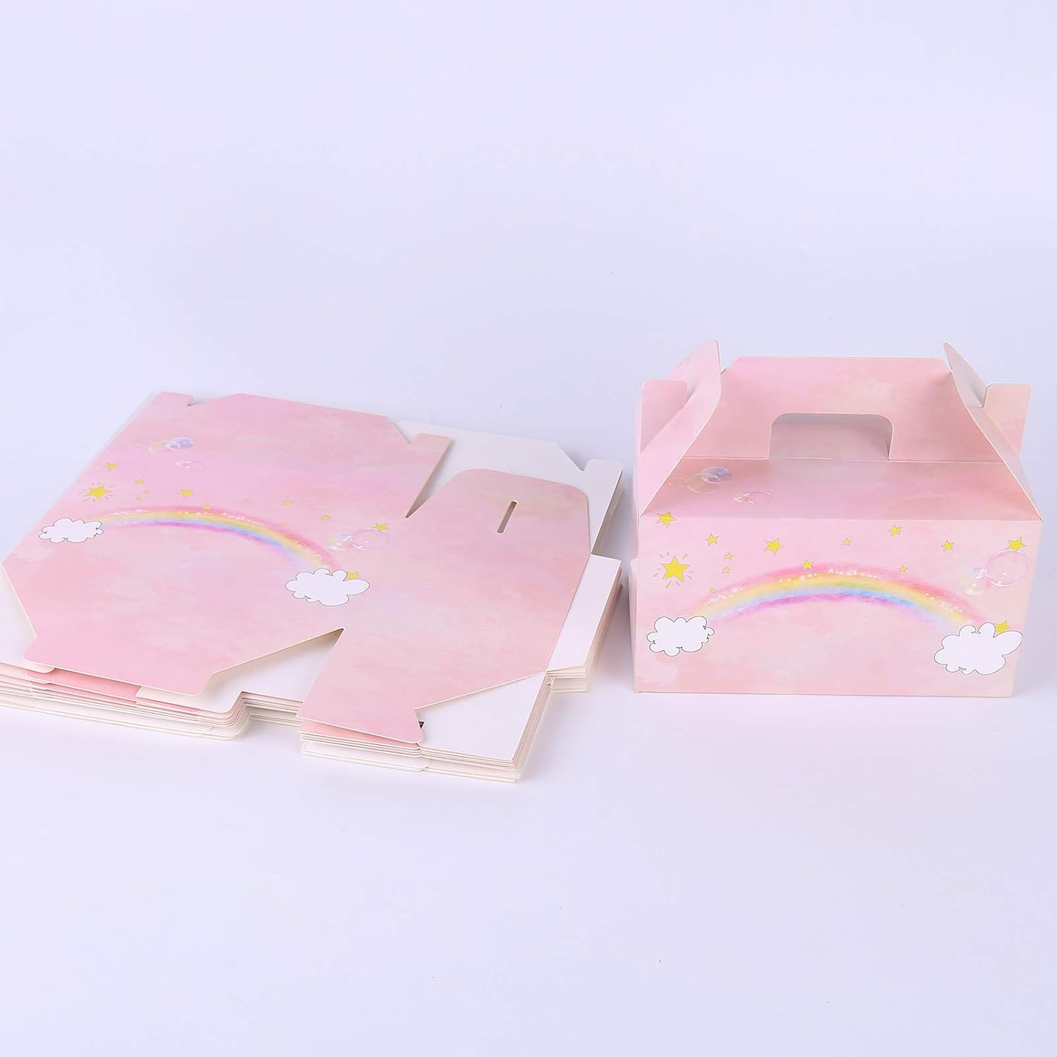 KEPATO 24 Pack Rainbow Party Treat Boxes