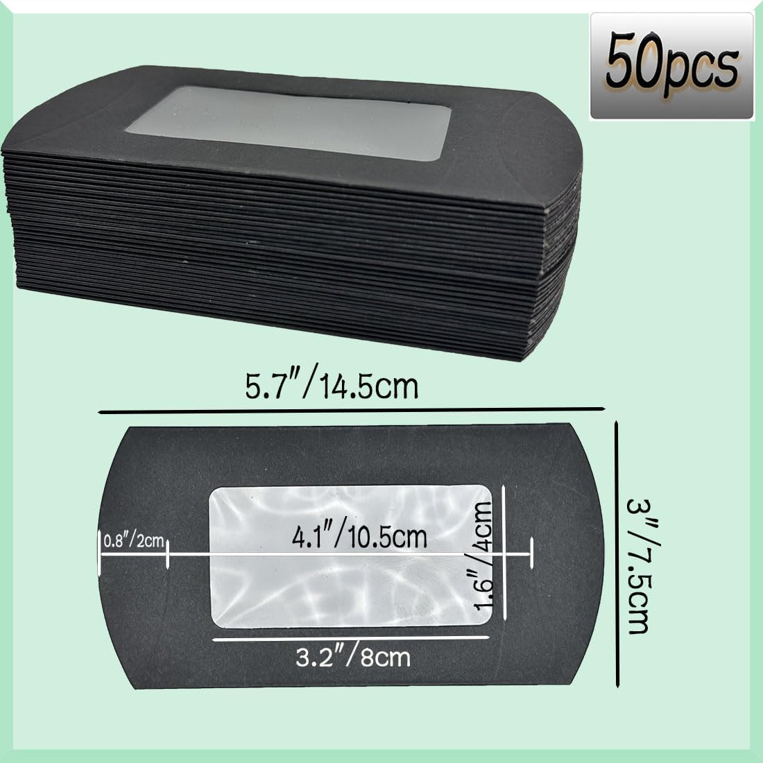 50Pcs Mini Cookie Box with Window Gift Packaging for Parties