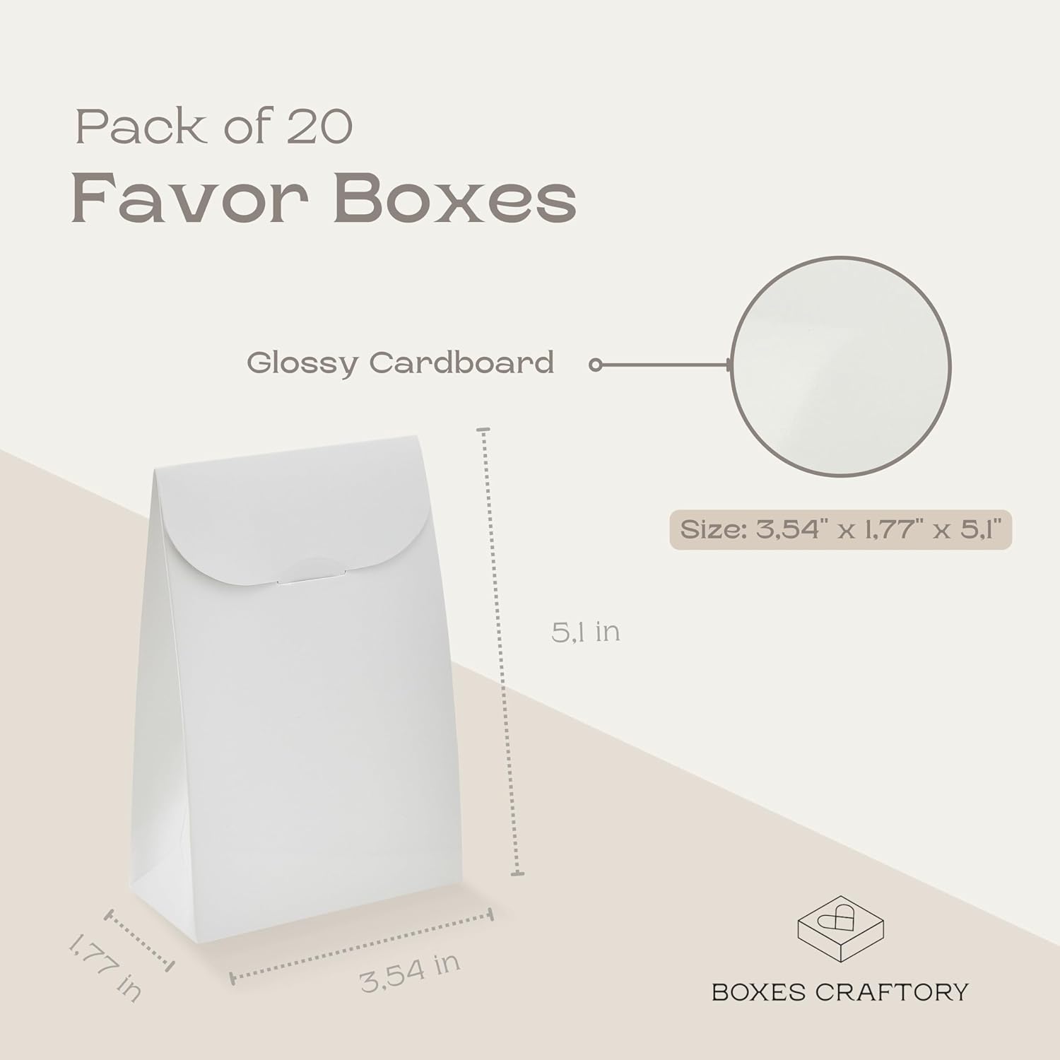 Boxes Craftory Pack of 20 White Favor Boxes
