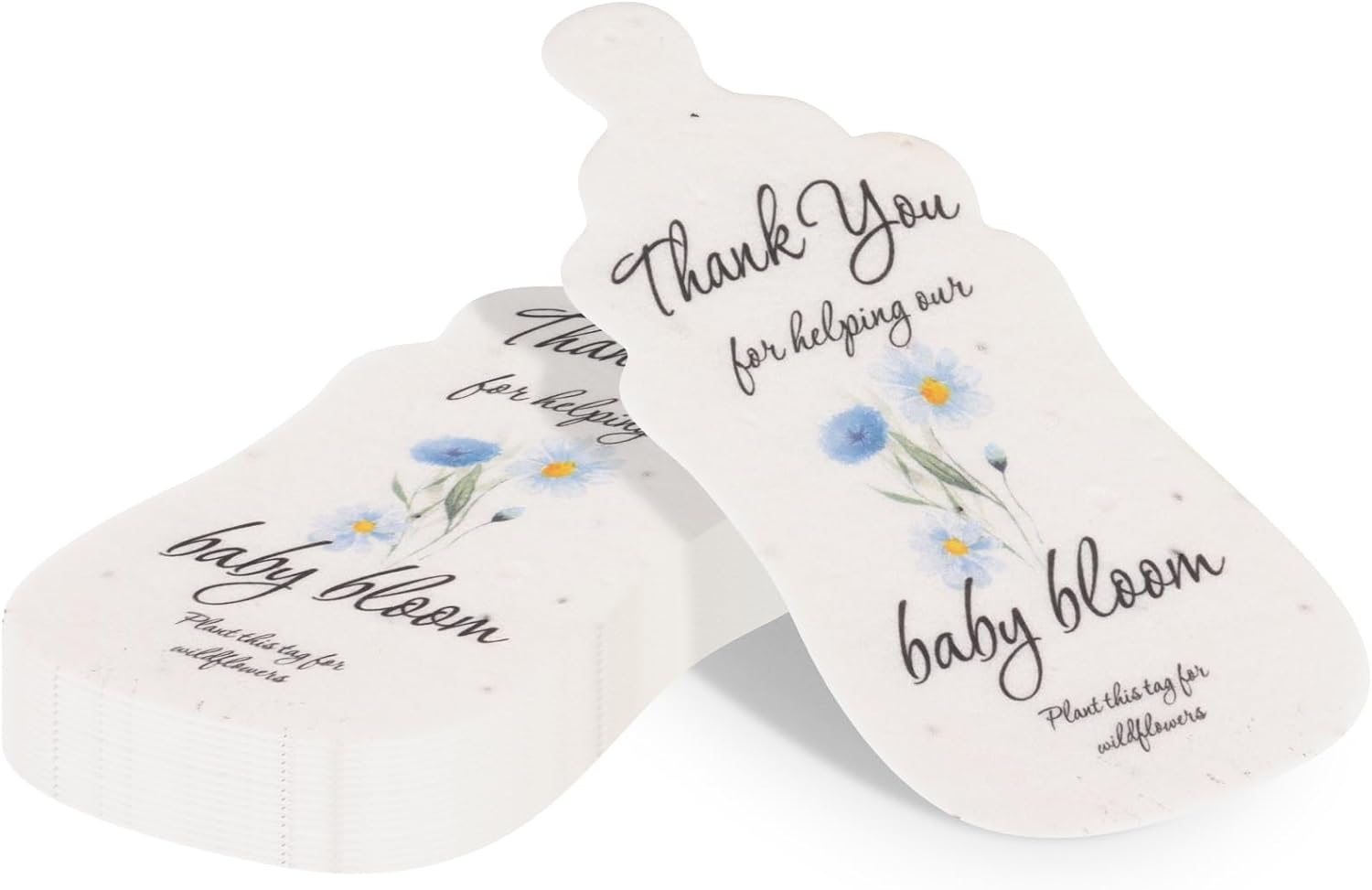 15pcs Blue Baby Bottles with Wildflower Seeds