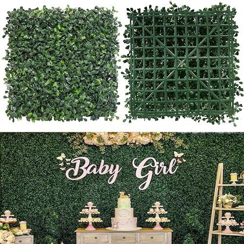 NETAP Artificial Boxwood Wall Panels 10x10 12pc 4-Layer