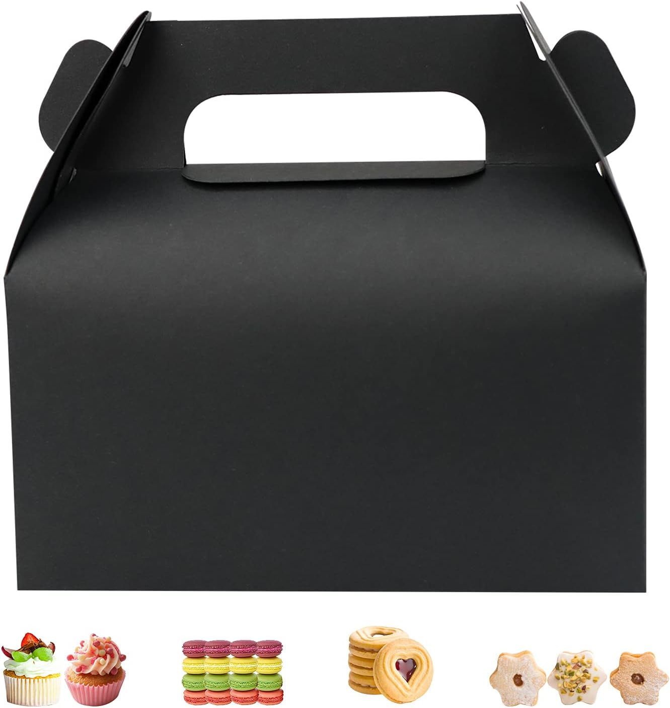 GUIFIER 25 Pack Black Gable Treat Boxes for Party Favors