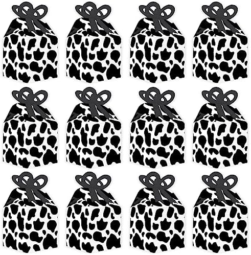Big Dot of Happiness Cow Print Gift Boxes Set of 12