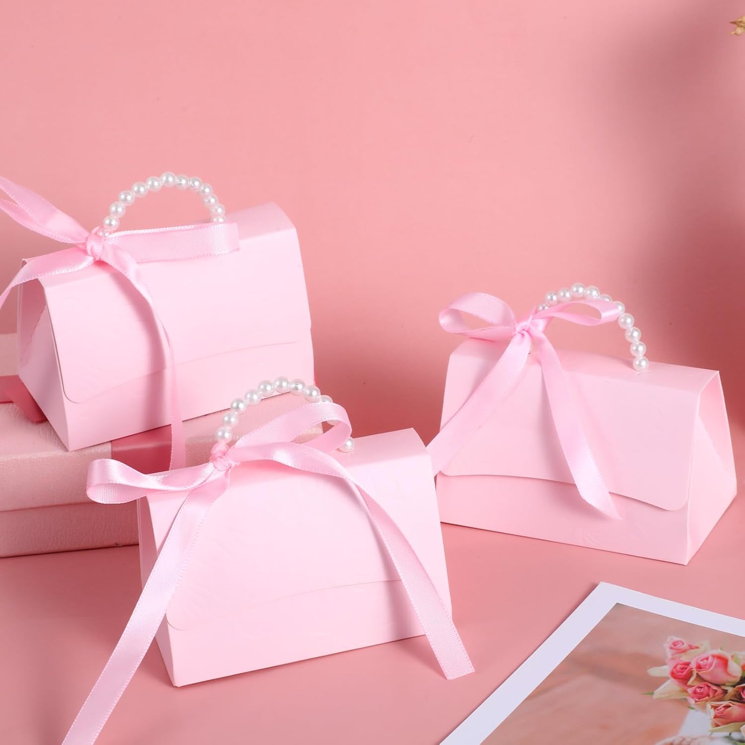 YBEATY 10 Pcs Pink Gift Boxes DIY Set for Bridesmaids