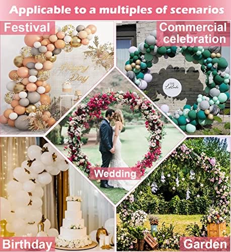 Queension 7 Ft Metal Wedding Arch with Balloon Kit