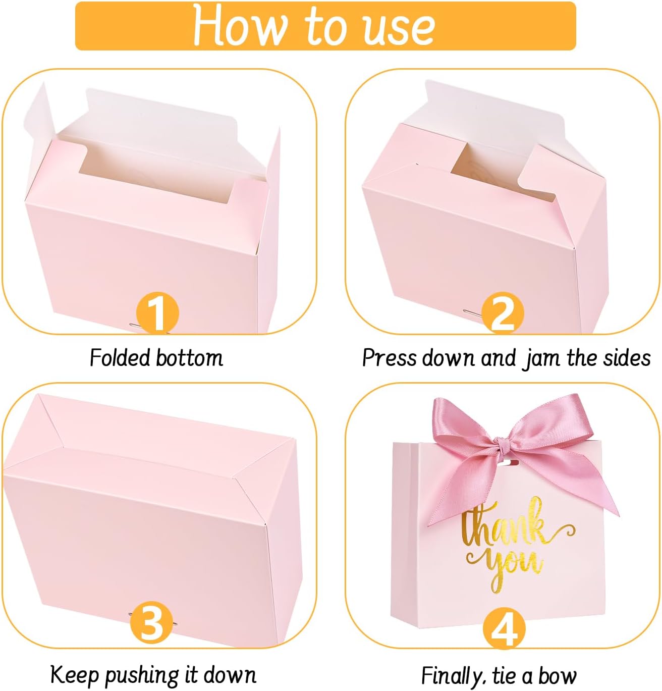 DECHISY 60 Pack Pink Mini Gift Bags Wedding Favor Boxes