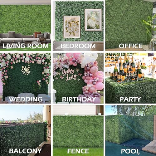 NETAP Artificial Boxwood Wall Panels 10x10 12pc 4-Layer