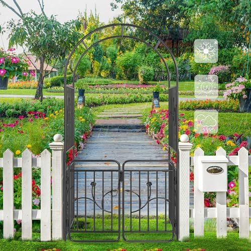 YITAHOME Metal Garden Arbor with Gate