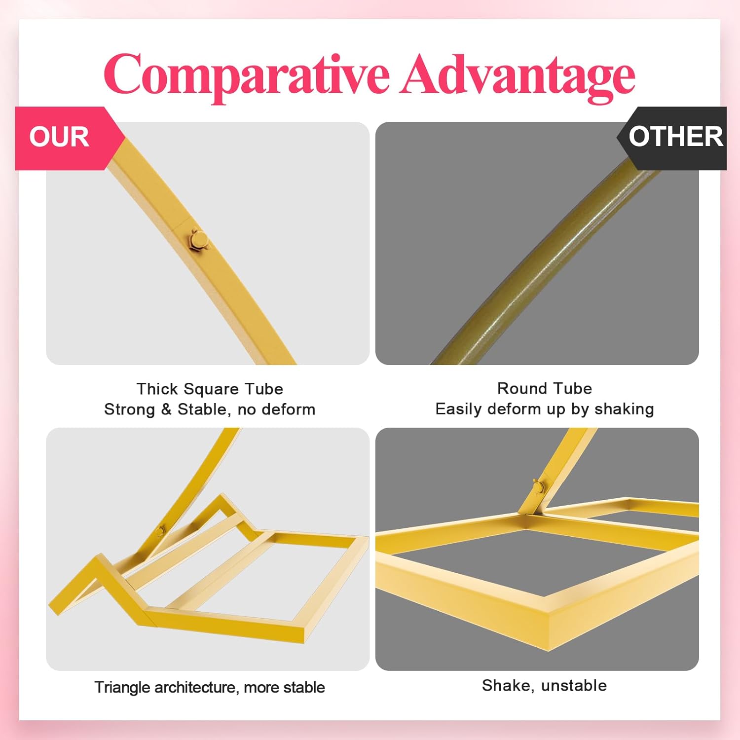 Wokceer 8FT Round Wedding Arch Stand with Gold Frame