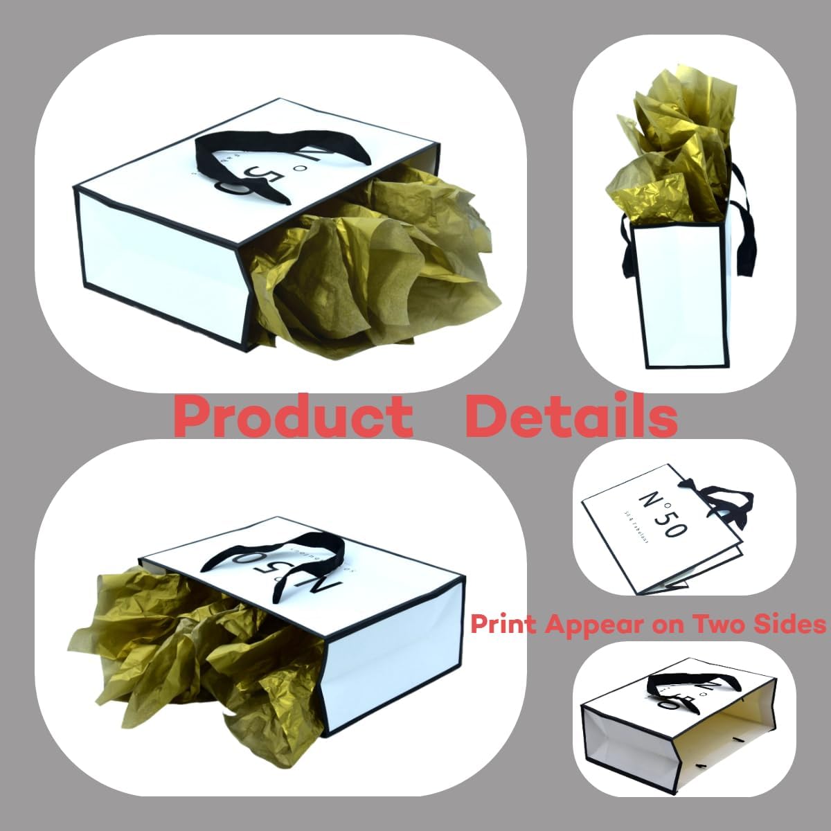 JUNESHE 50th Birthday Gift Bag for Men Women