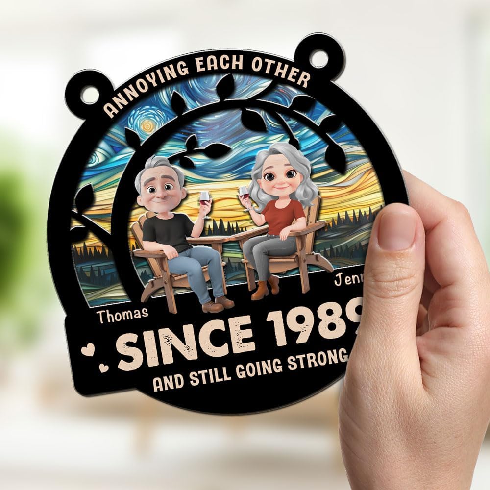 Personalized Couple Suncatcher with Names and Anniversary Date