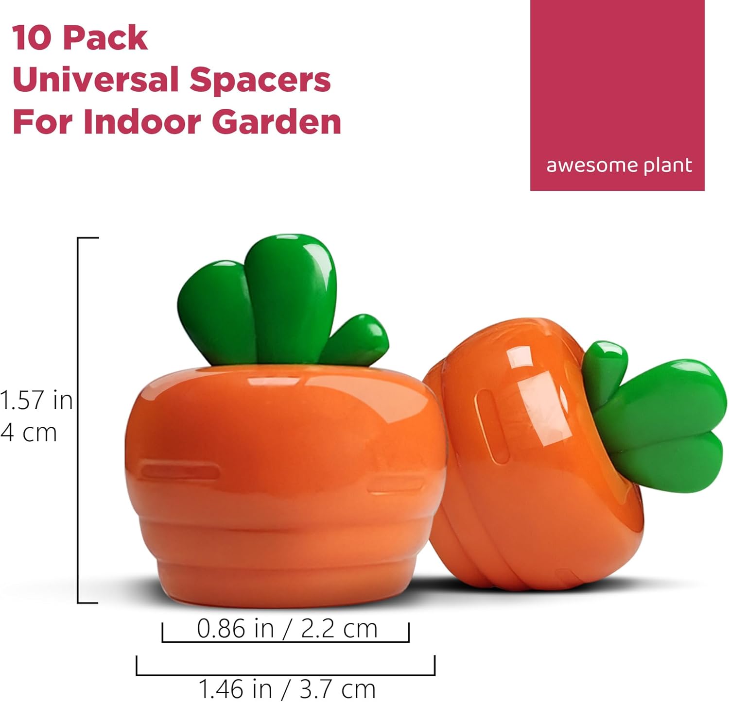 Carrot Spacer Covers for Indoor Hydroponic Systems 10 Pack