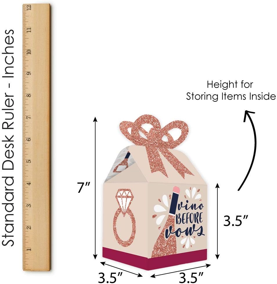 Big Dot of Happiness Vino Before Vows Bow Boxes Set of 12