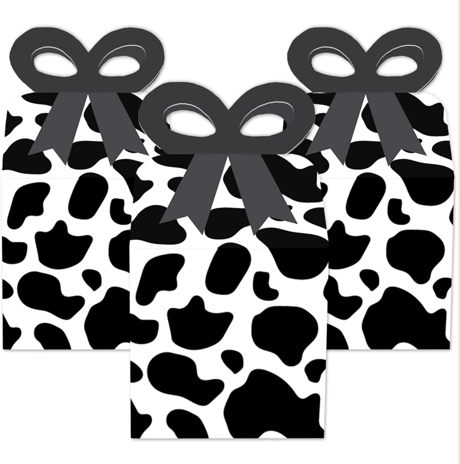 Big Dot of Happiness Cow Print Gift Boxes Set of 12