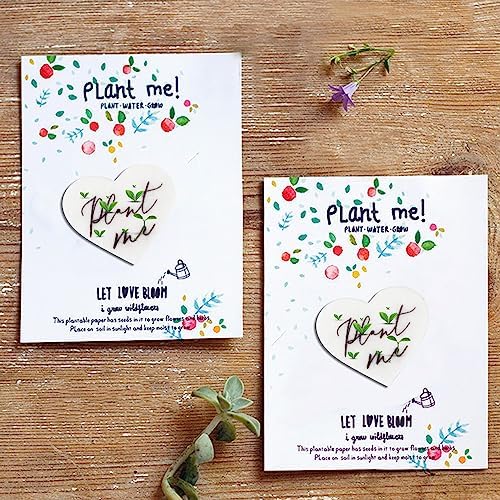 Mixrug 50 Plantable Wildflower Paper Heart Shaped Babyshower Favors