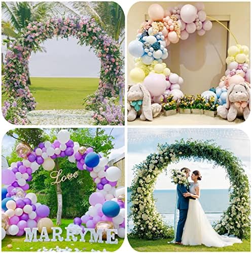 Putros 8FT Gold Round Balloon Arch Stand Wedding Backdrop Frame