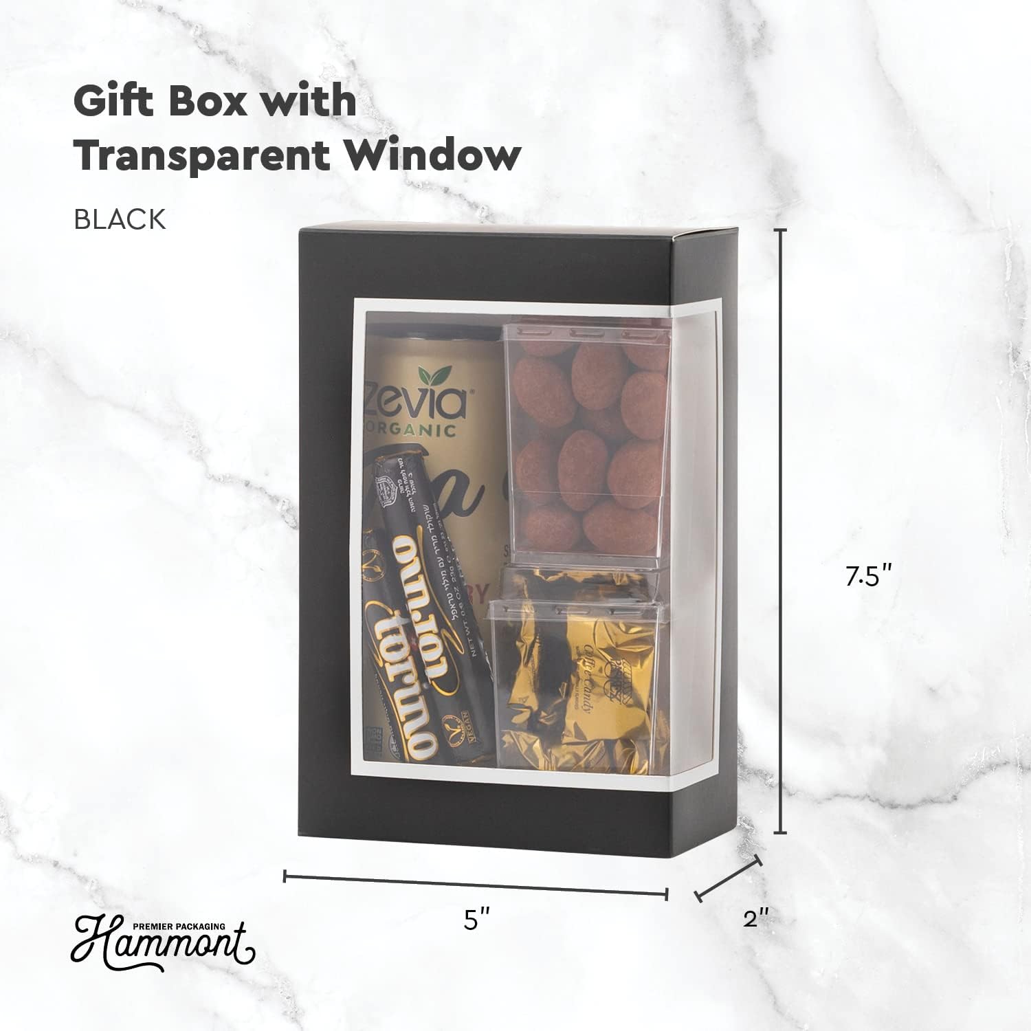 Hammont Cookie Boxes for Gift Giving - 6 Pack Black