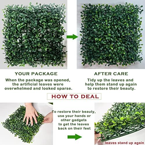 Bybeton Artificial Grass Wall Panel 10x10 Inch 12Pcs