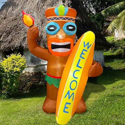 6FT Tiki Inflatable Party Decor with LED Light