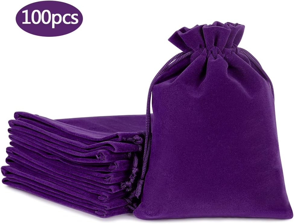 Lucky Monet Velvet Drawstring Bags for Gifts and Crafts