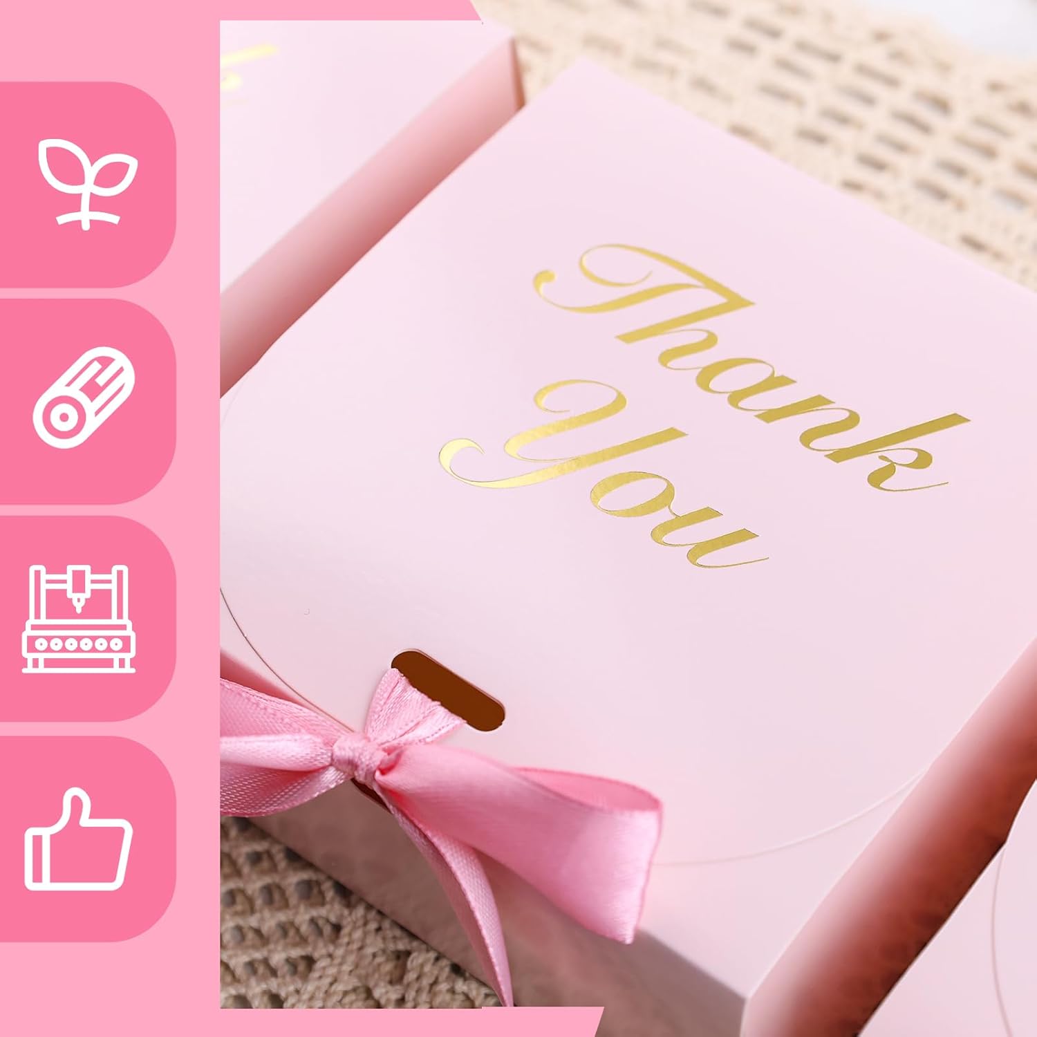 VGOODALL 20PCS Pink Gift Boxes with Bow Ribbons