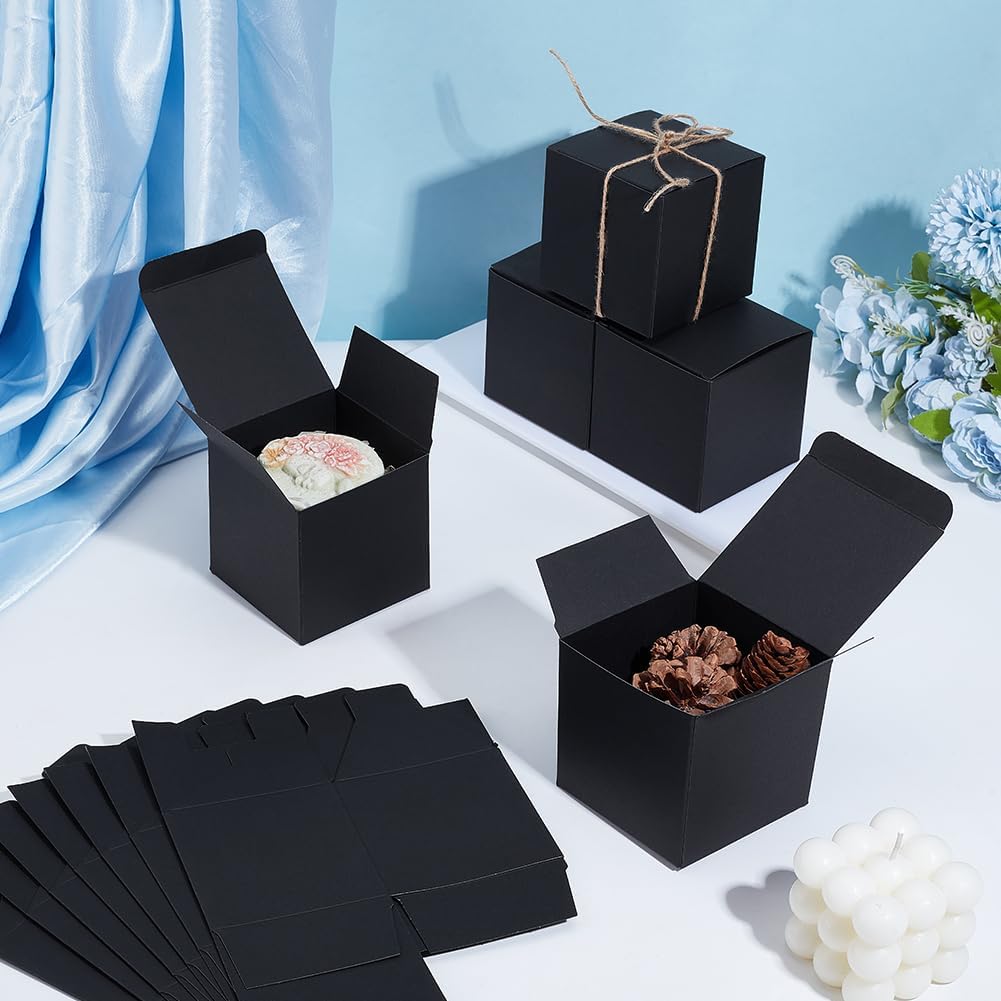 PH PandaHall 30PCS Black Square Gift Boxes for Small Gifts