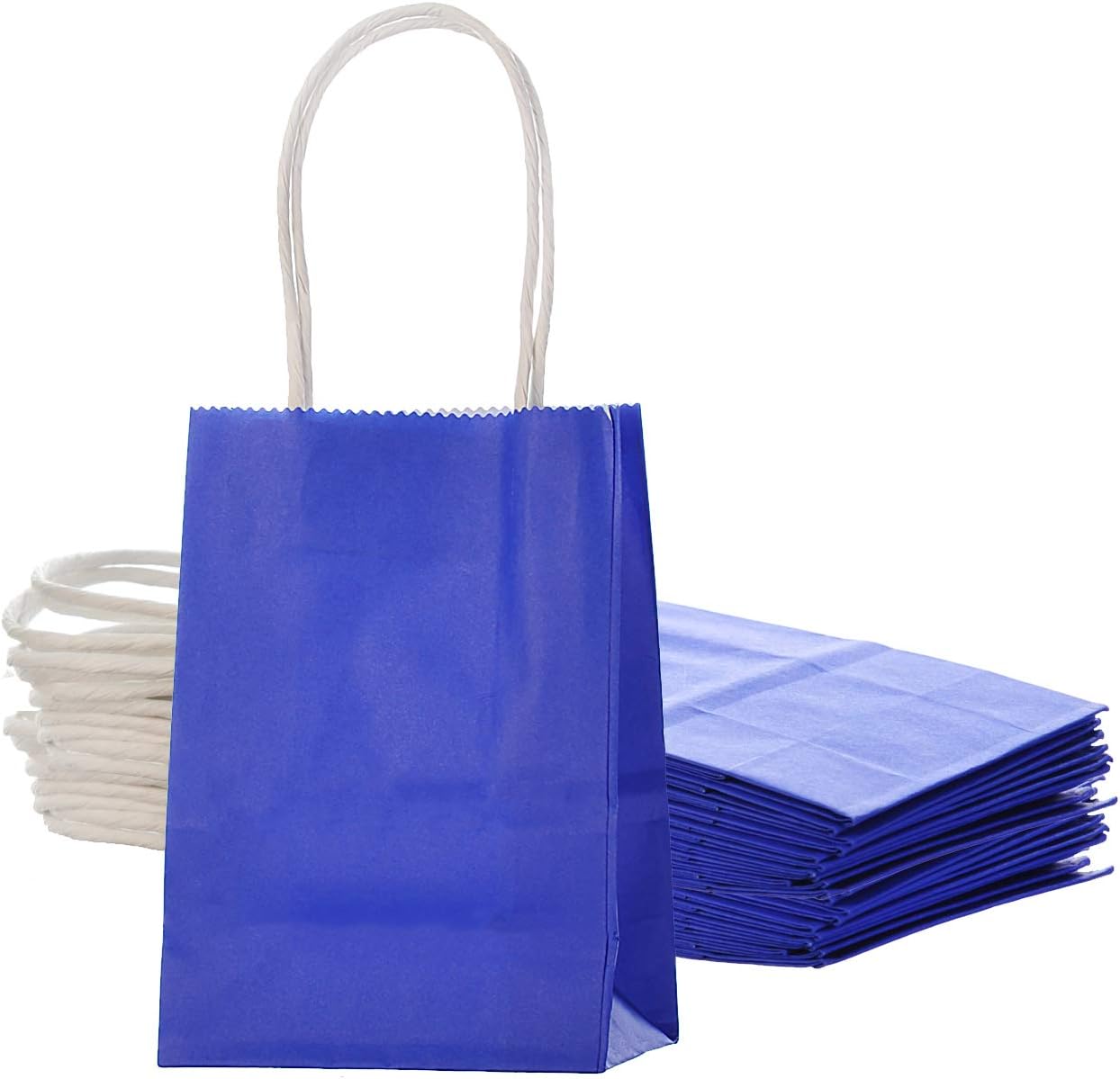 AWELL Small Blue Paper Bag with Handle 6x45x25 Inch for Wedding