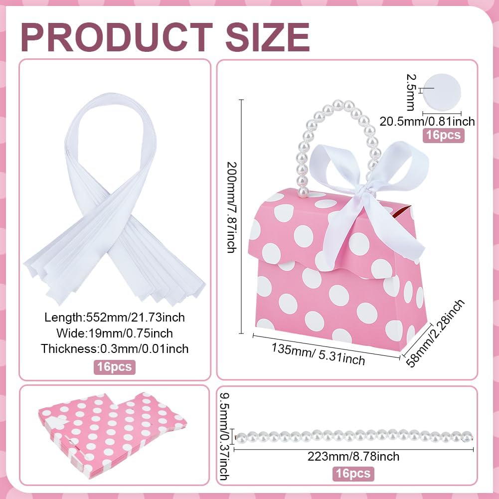 BENECREAT 16 Sets Pink Wedding Favors Box DIY Kit
