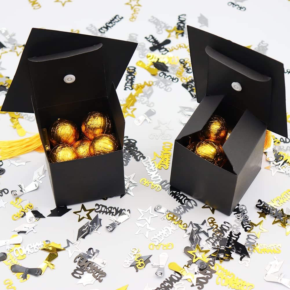 SDKI 30Pcs Graduation Cap Candy Boxes Party Supplies