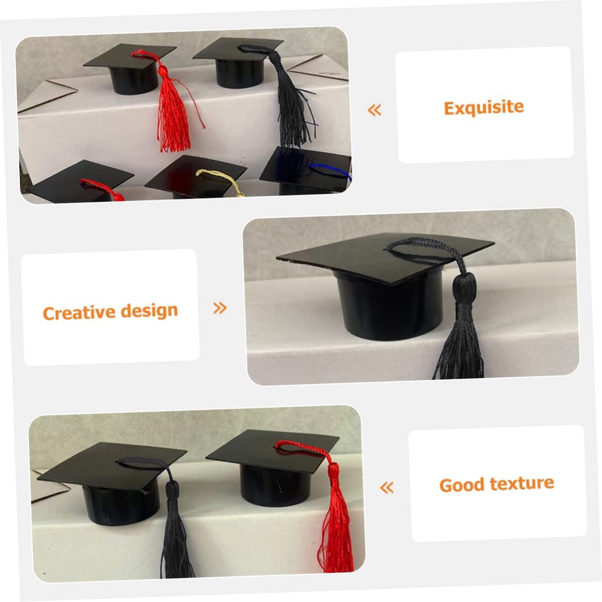 KOMBIUDA 12pcs Graduation Cap Candy Boxes with Tassels