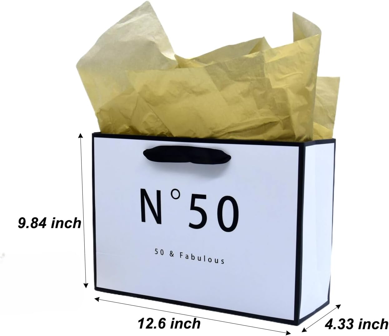 JUNESHE 50th Birthday Gift Bag for Men Women