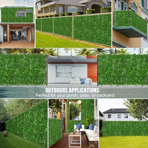 20x20 Artificial Hedge Panels 12PCS Green Wall Decor