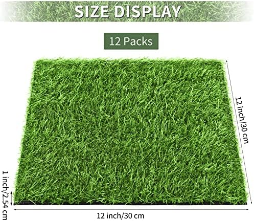 Aodaer 12 Pack Artificial Grass Mats for DIY Decoration