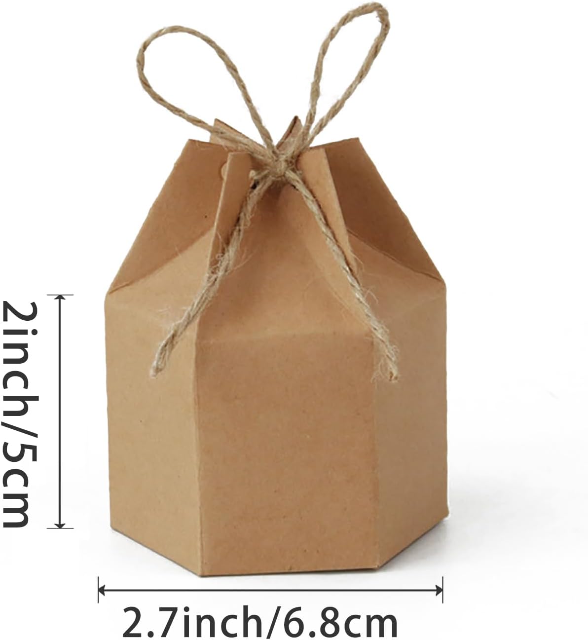 50 Pack Mini Paper Gift Boxes with Twine
