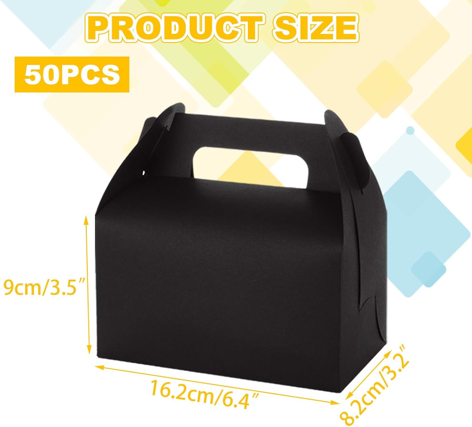 MUXHEL 50 Pcs Black Treat Boxes for Parties