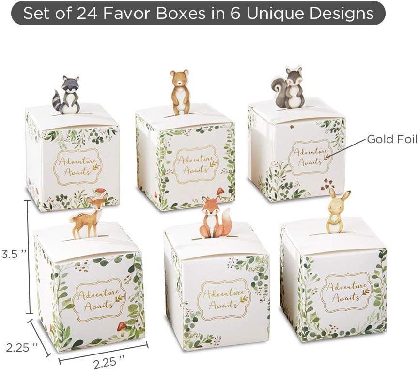 Kate Aspen Woodland Baby Shower Favor Boxes Set of 24