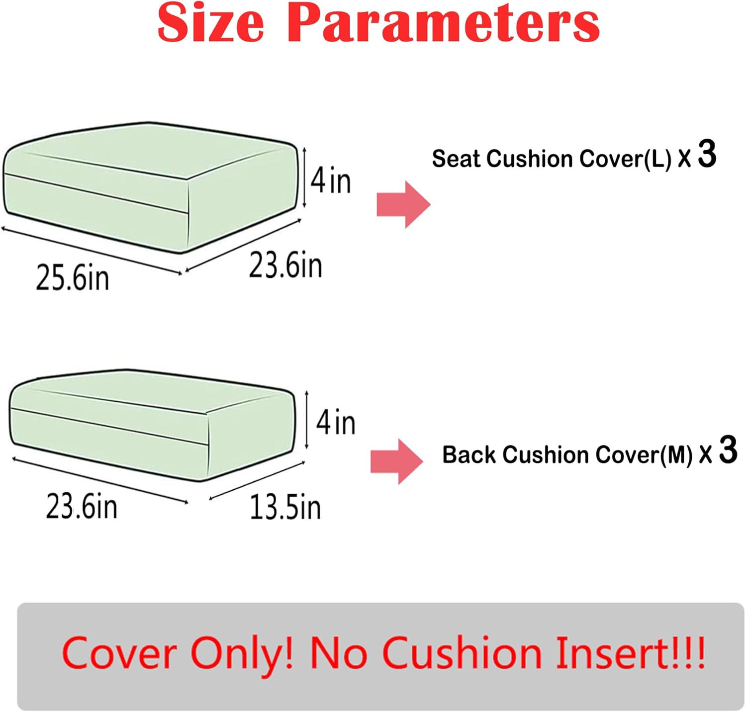 Sqodok 6PCS Outdoor Cushion Slipcovers Camel