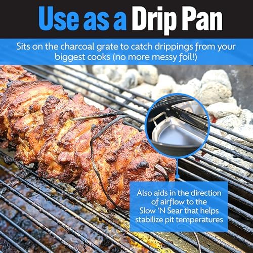 SnS Grills Drip N Griddle Pan 3-in-1 Kettle Grill Accessory
