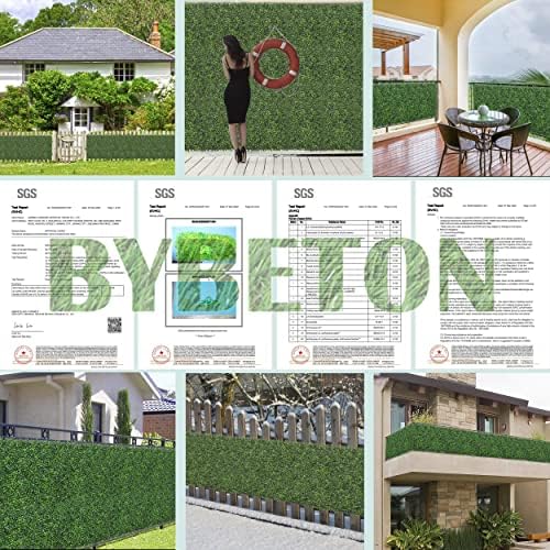 Bybeton Artificial Grass Wall Panel 10x10 Inch 12Pcs