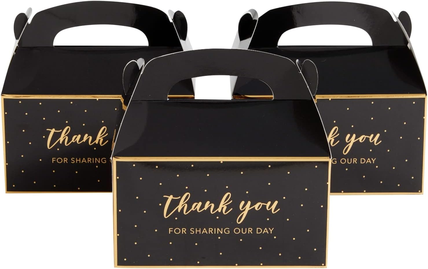 Sparkle and Bash Black Gold Party Favor Boxes 24-Pack