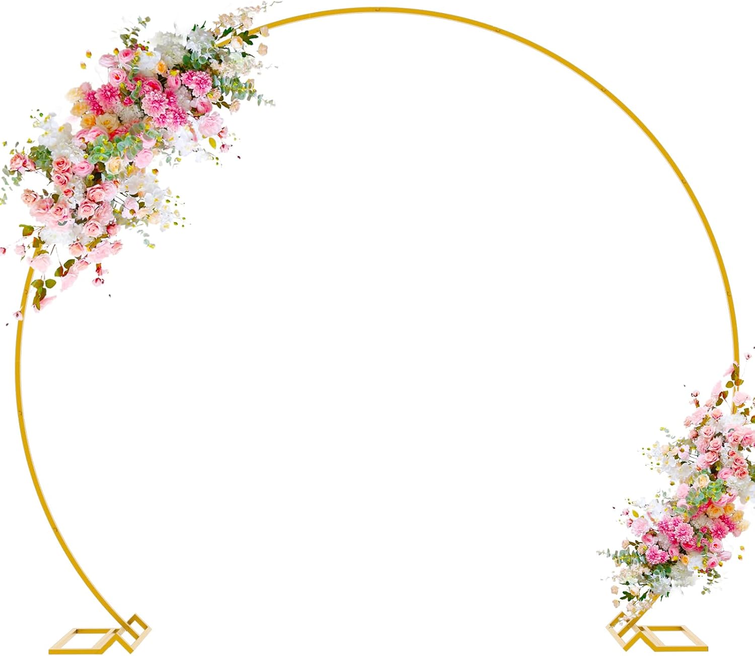 Wokceer 8FT Round Wedding Arch Stand with Gold Frame
