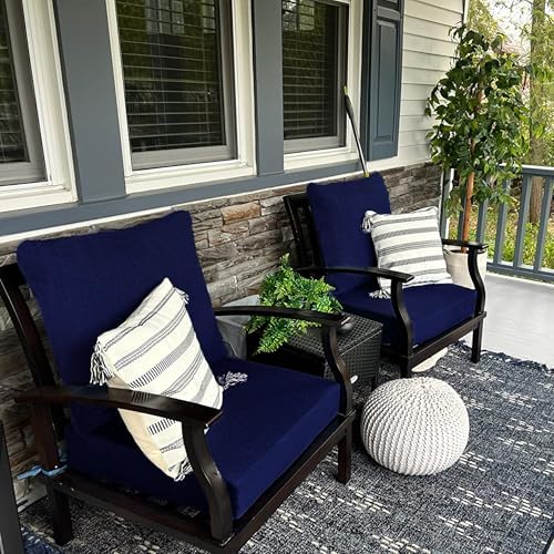 Sqodok Waterproof Outdoor Cushion Covers 2Pack Blue