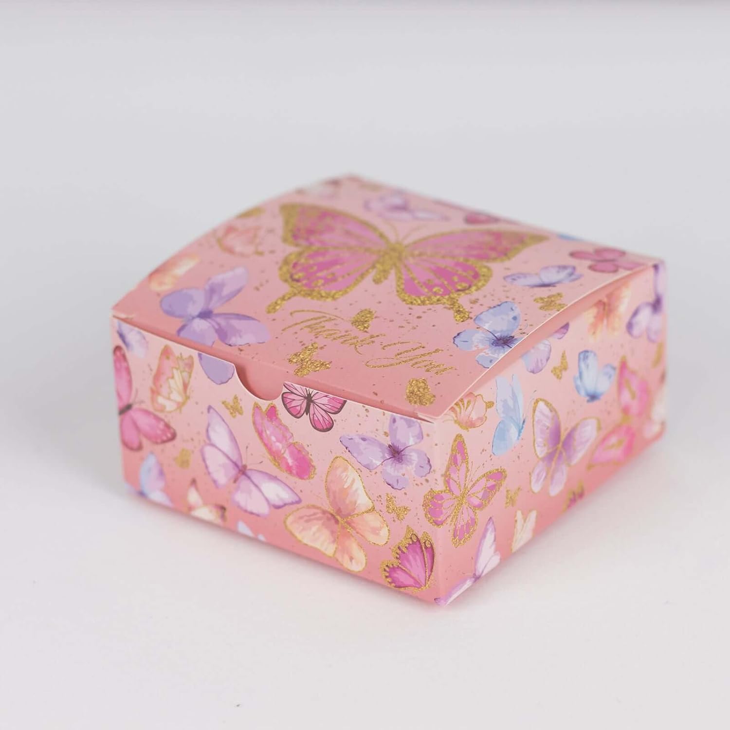 Efavormart 25 Pink Butterfly Party Favor Boxes with Thank You Print