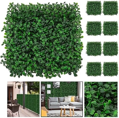 Cliselda Artificial Boxwood Hedge Wall Panels 8PCS 10x10