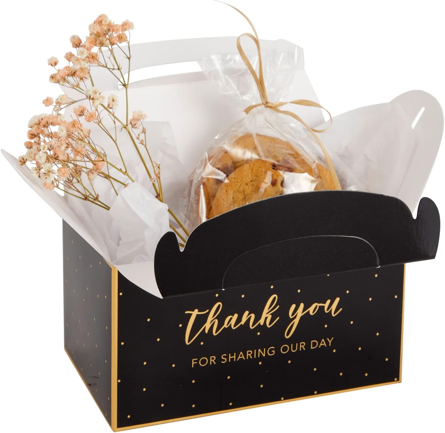 Sparkle and Bash Black Gold Party Favor Boxes 24-Pack